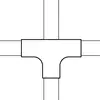 - With special guide piece to bend entire conduit content around corner, with minimal radius of 25 mm.
- For use as branch connector to two sides by breaking out the straight-through port in the middle of the guide piece and cover.
- Temporary mounting using click attachment to Z25 / F25 conduit. Definitive mounting by means of retaining collars under cover.
- Overlaps the cover 5 mm. It is unnecessary to cut perfectly square at exactly the right length.