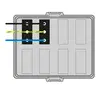 - Équipé d'un fil VD de 2,5 mm².
- Tous les boîtiers sont équipés de série d'un système de verrouillage.
- Assemblage avec des fils de connexionde 2,5 mm²
- Convient pour WAGO WINSTA® MIDI ou Wieland gesis® CLASSIC GST18®.