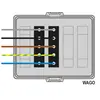 - 5-polig deel te gebruiken als voeding van dimbare hoog-frequent-armaturen.
- Voorzien van VD-draad 2,5 mm².
- Alle connectoren zijn standaard voorzien van vergrendeling.
- Prefabricated with connection wires 2.5 mm²
- Suitable for WAGO WINSTA® MIDI or Wieland gesis® CLASSIC GST18®