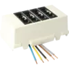 - 5-polig deel te gebruiken als voeding van dimbare hoog-frequent-armaturen.
- Voorzien van VD-draad 2,5 mm².
- Alle connectoren zijn standaard voorzien van vergrendeling.