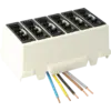 - 5-polig deel te gebruiken als voeding van dimbare hoog-frequent-armaturen.
- Voorzien van VD-draad 2,5 mm².
- Alle connectoren zijn standaard voorzien van vergrendeling.