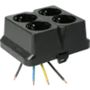 - Contactdoos 2+2 gescheiden te schakelen.
- Voorzien van 4 VD-draden 2,5 mm².