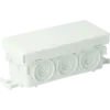 - Voorzien van 10 invoeringen rondom en 2 op de bodem.
- Invoeren zijn geschikt voor kabel van Ø 2 - 14 mm.
- Afmetingen: 89 x 42 x 37 mm (uitwendig).
- Deksel tijdens werkzaamheden aan doos te borgen.