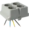 - Contactdoos 2+2 gescheiden te schakelen.
- Voorzien van 4 VD-draden 2,5 mm².