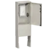 - Plastic Street Cabinet:
- Made of polycarbonate.
- Integrated foundation
- Universal ½ Euro-cylinder
- Removable front panel
- Pre-assembled fixing points for ducts and cables.
- FM Box:
- Weatherproof mounting panel
- 48 hybrid entry ports Ø 3,0 - 8,0 mm.
- Flexibility in the FTTX concept.
- Flexibility in fiber network management.
- Integrated strain relief per cable / duct.
- Easy entry seal for each individual cable or duct.
- Structured management of cables, fibres and welding protectors.
- Suitable for direct buried customer cables and ducts
- Easy to install.
- Save on working time
- IP65 Waterproof
- Impact-resistant.
- Window Cut.
- Can be aligned without any gaps